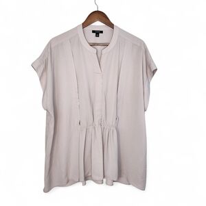 Alfani Gathered-Waist Top in Light Taupe Size XXL